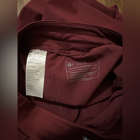 Figs Zamora jogger burgundy / maroon size S/P - Picture 2 of 7